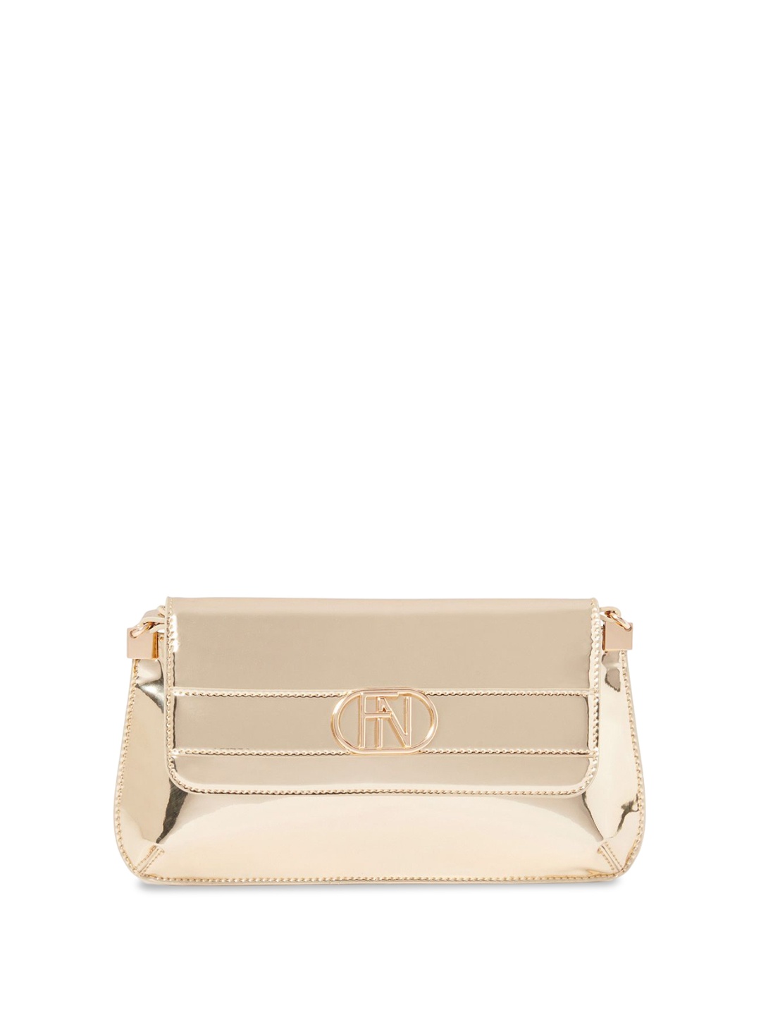 

Forever New PU Structured Sling Bag with Bow Detail, Gold