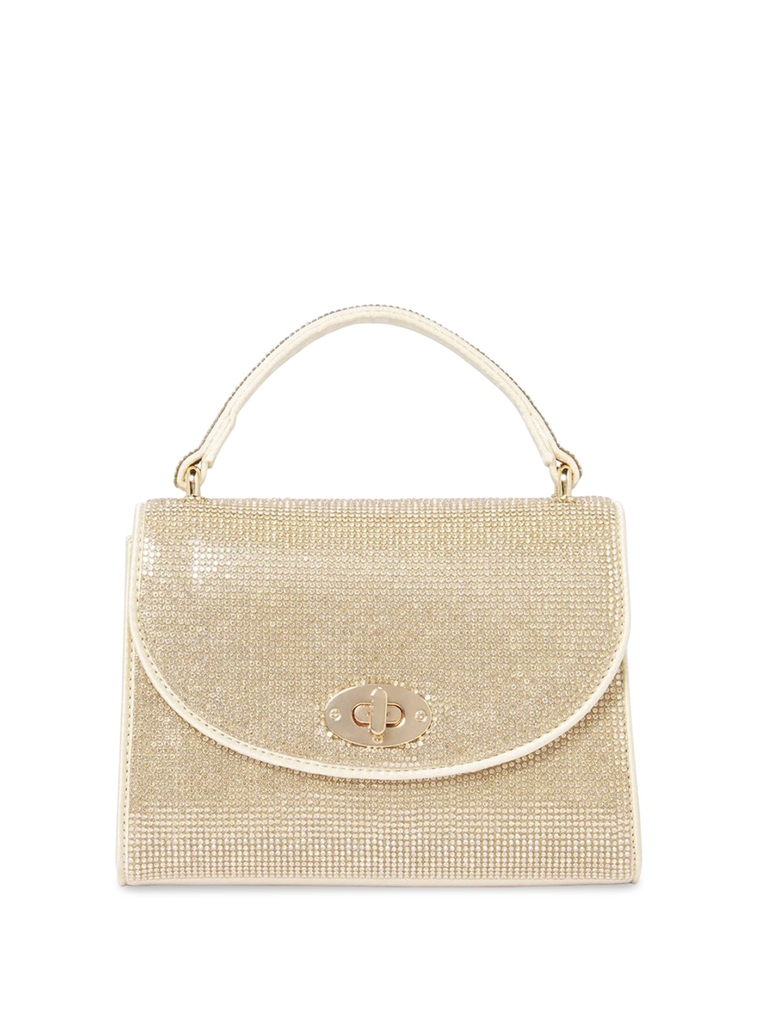 

Forever New PU Half Moon Satchel with Bow Detail, Gold