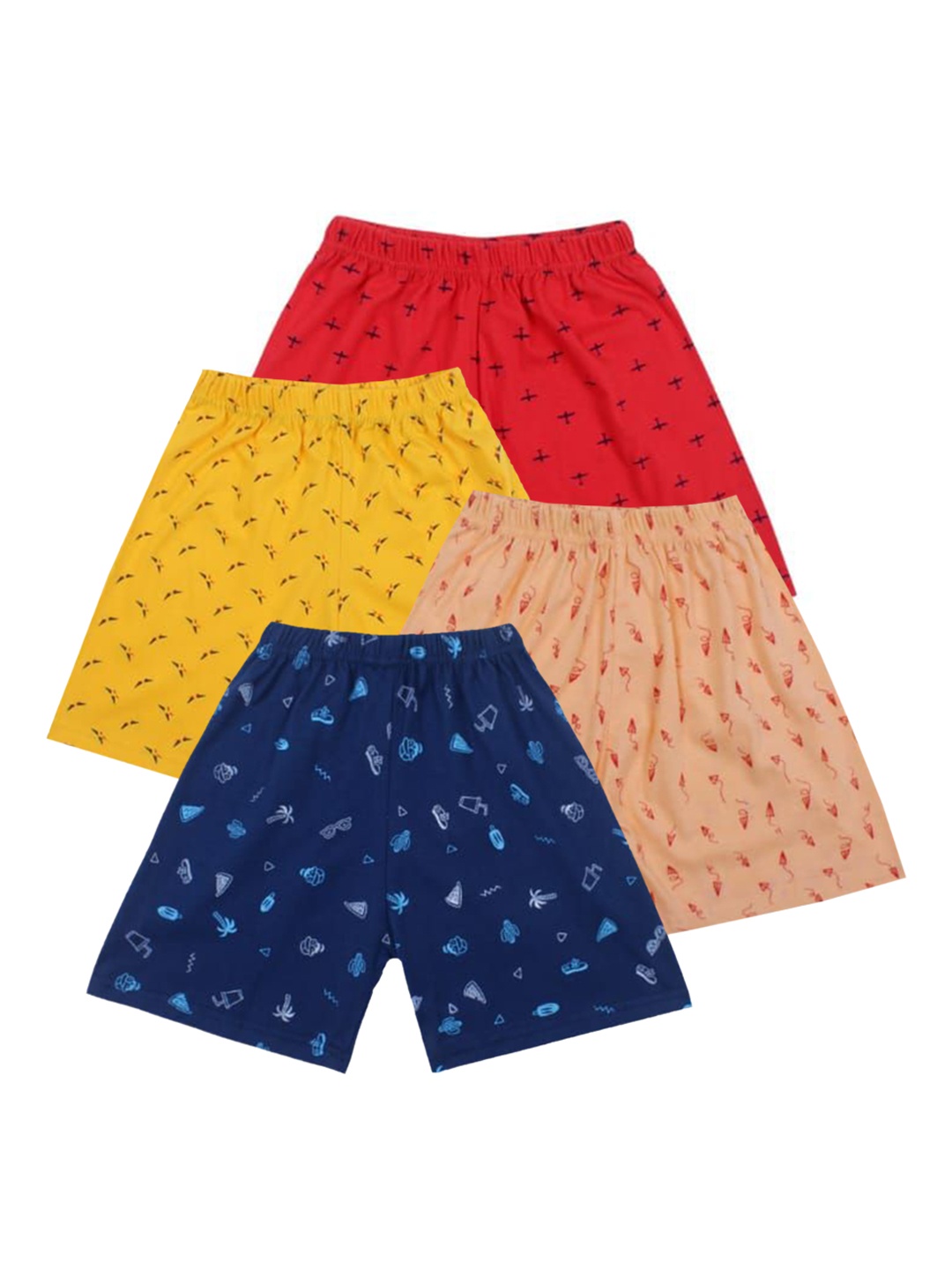 

BAESD Pack Of 4 Unisex Kids Printed Shorts, Red