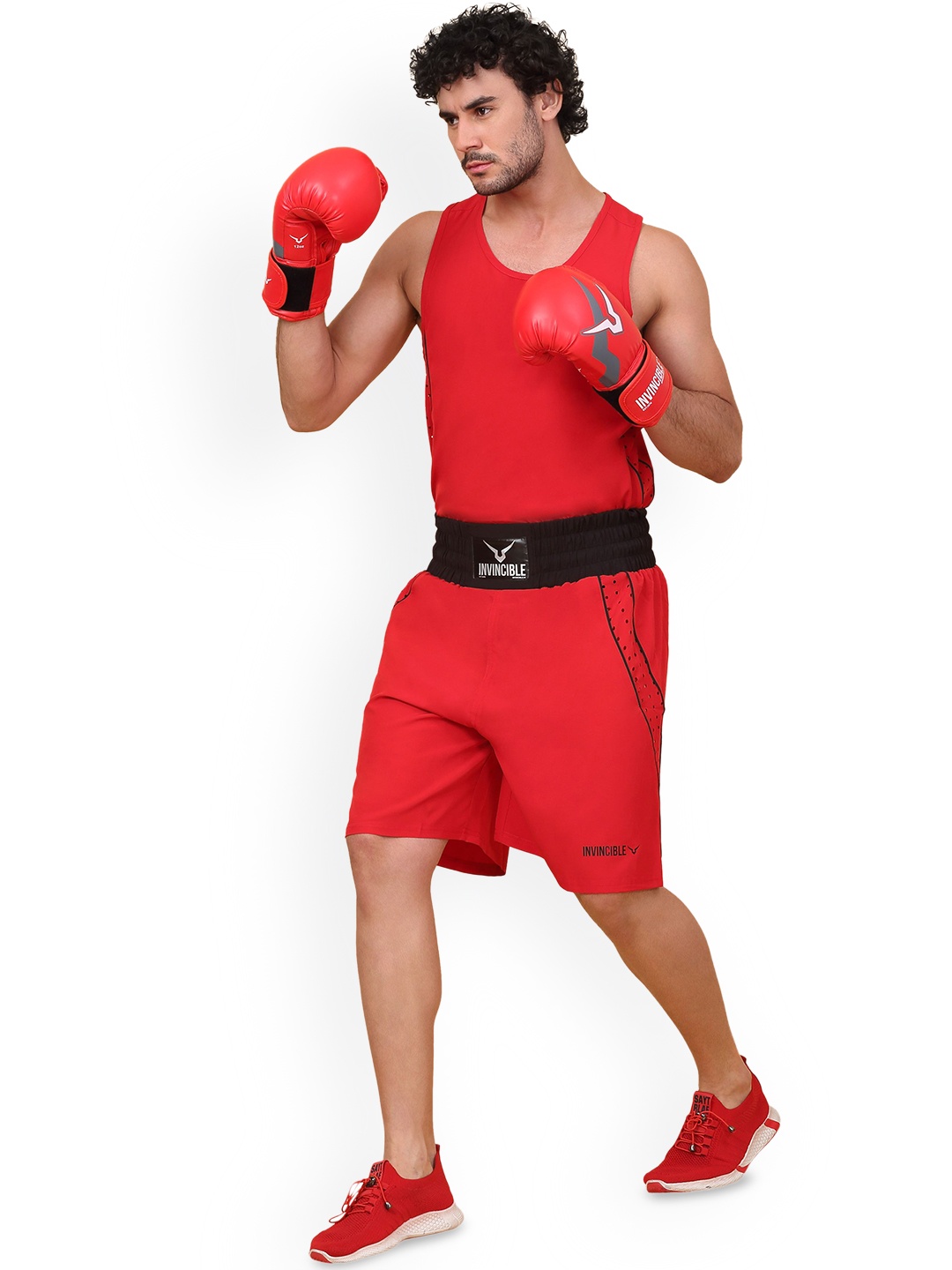 

Invincible Set Of 2 Boxing Kit Sports Accessories, Red