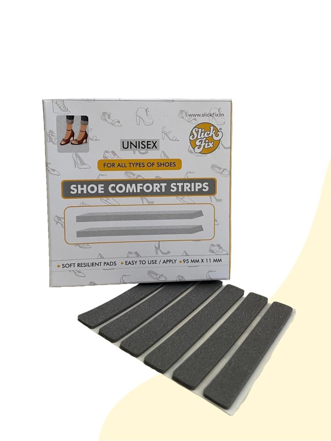 

SLICKFIX Unisex Pack Of 12 Comfort Strips Shoe Accessories, Grey