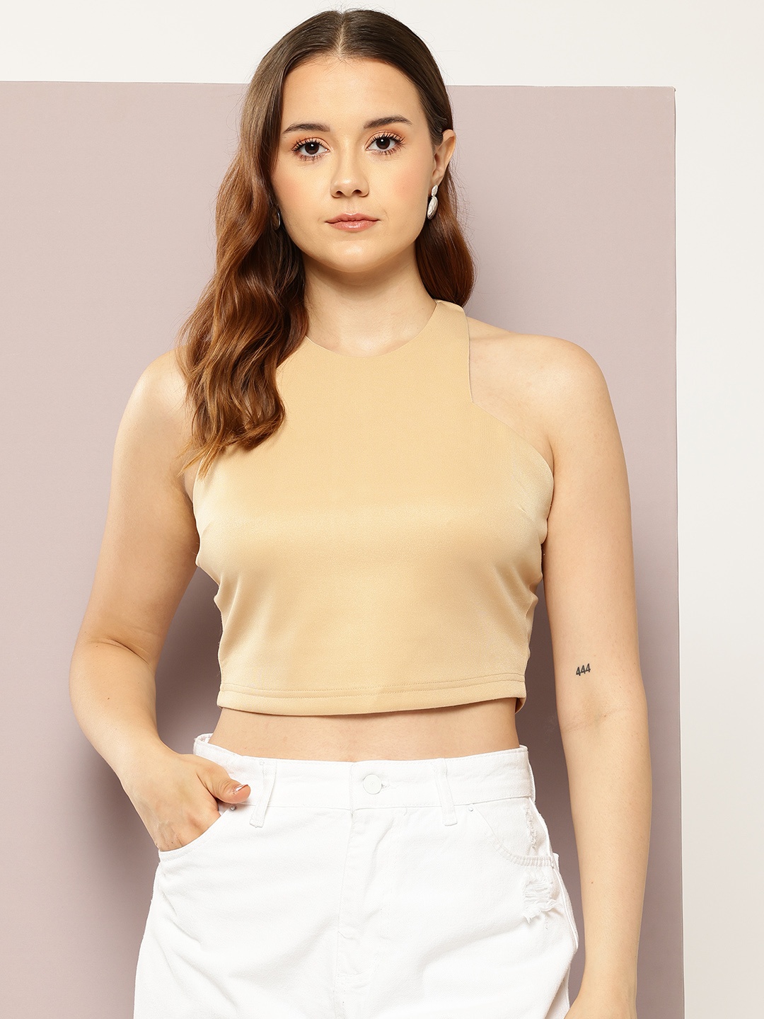

aaliya Crop Top, Beige