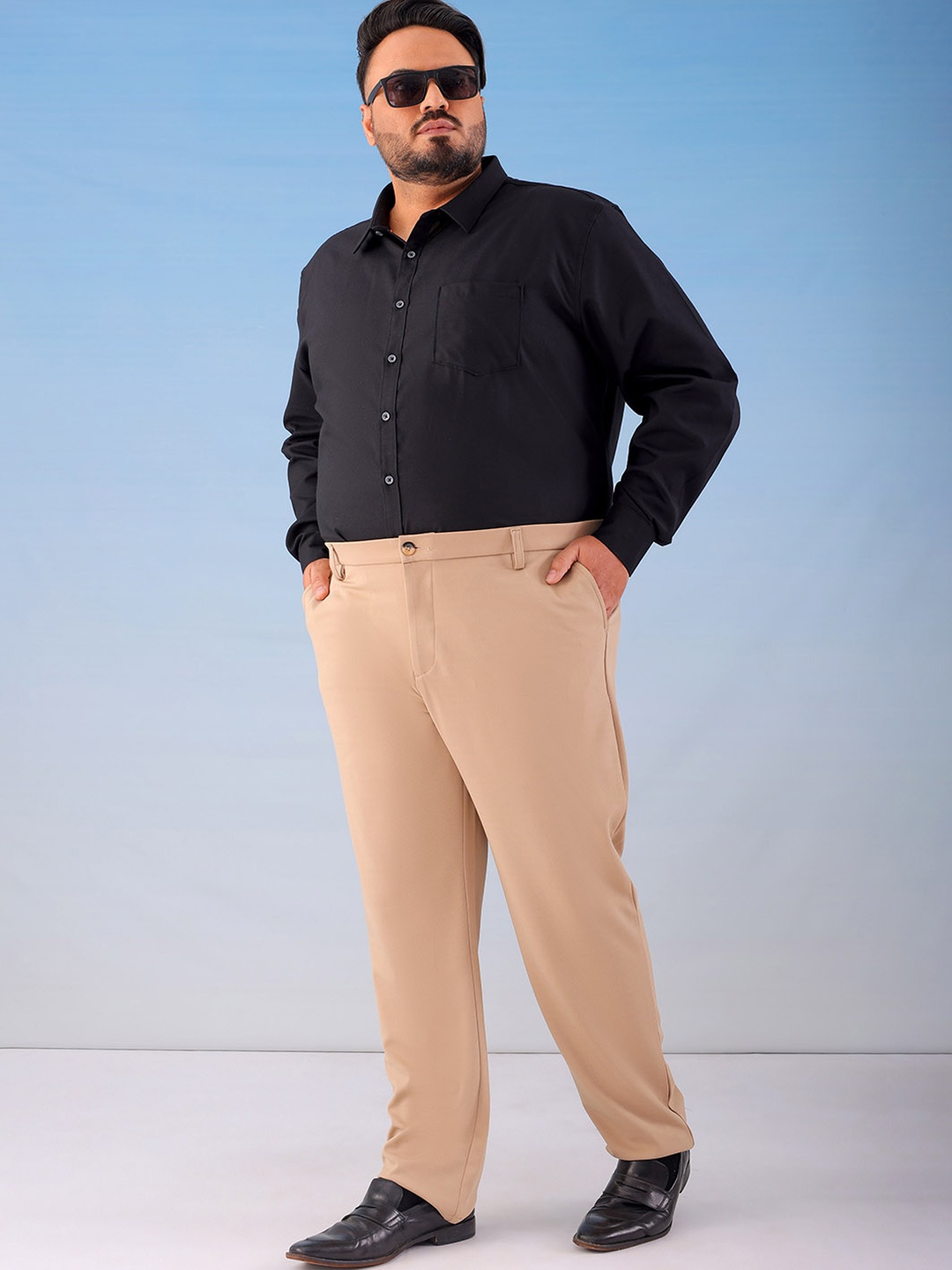 

Hardsoda by The Indian Garage Co Plus Size Men Mid-Rise Trouser, Khaki