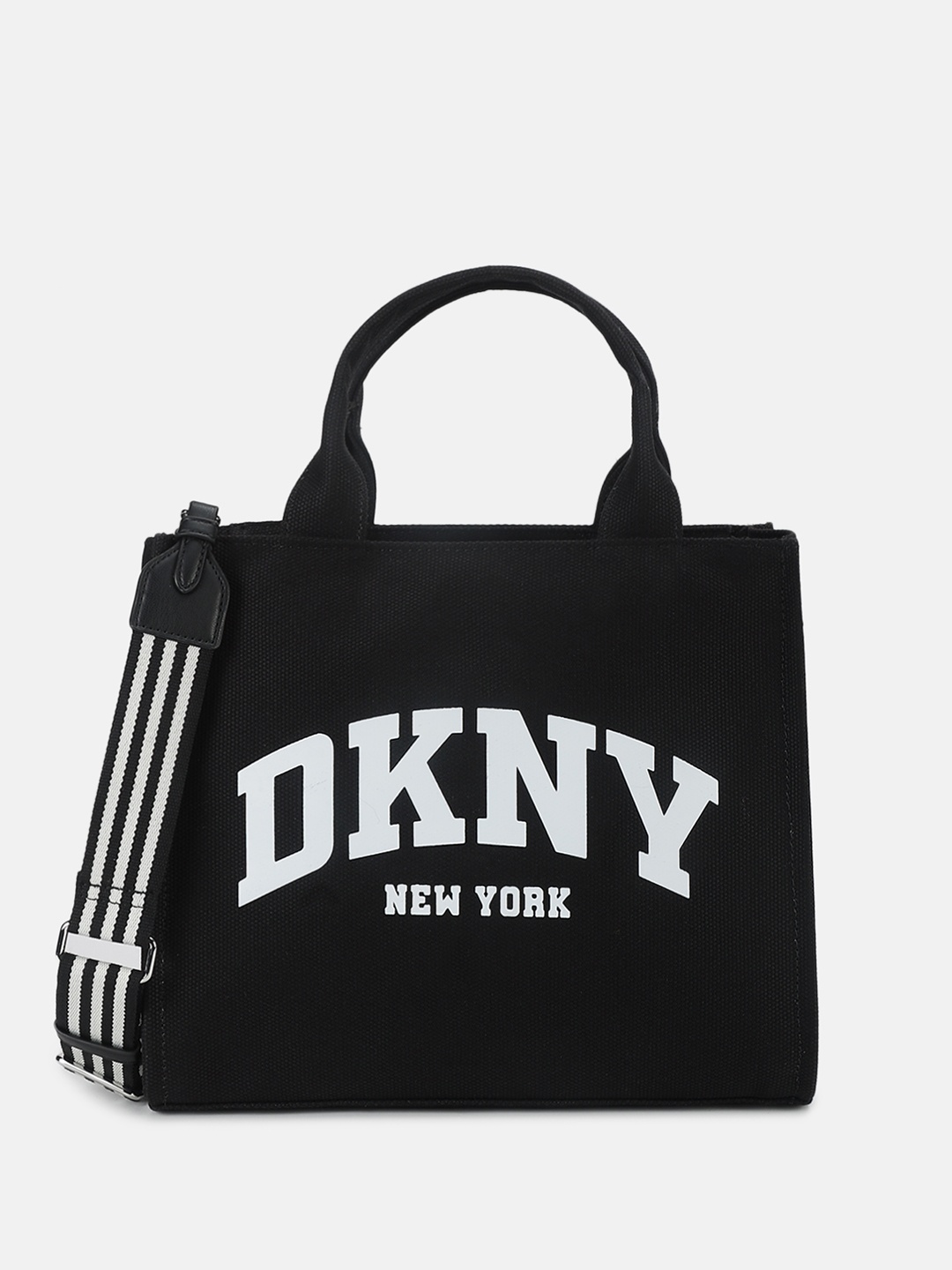 

DKNY Printed Bowling Satchel with Applique, Black