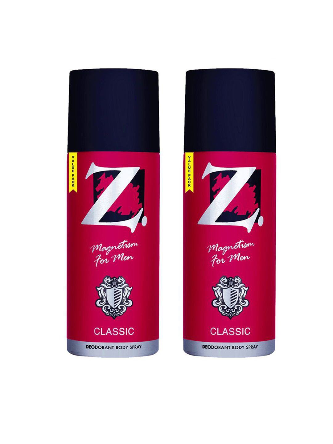 

Z-MAGNETISM FOR MEN Set of 2 Classic Long Lasting Deodorant Spray - 175ml / 116.6g Each, Red