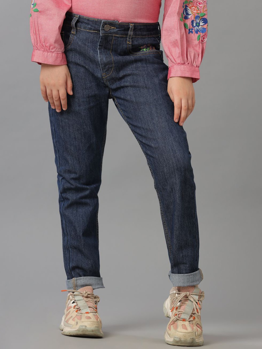 

UNDER FOURTEEN ONLY Girls Slim Fit Light Fade Jeans, Blue