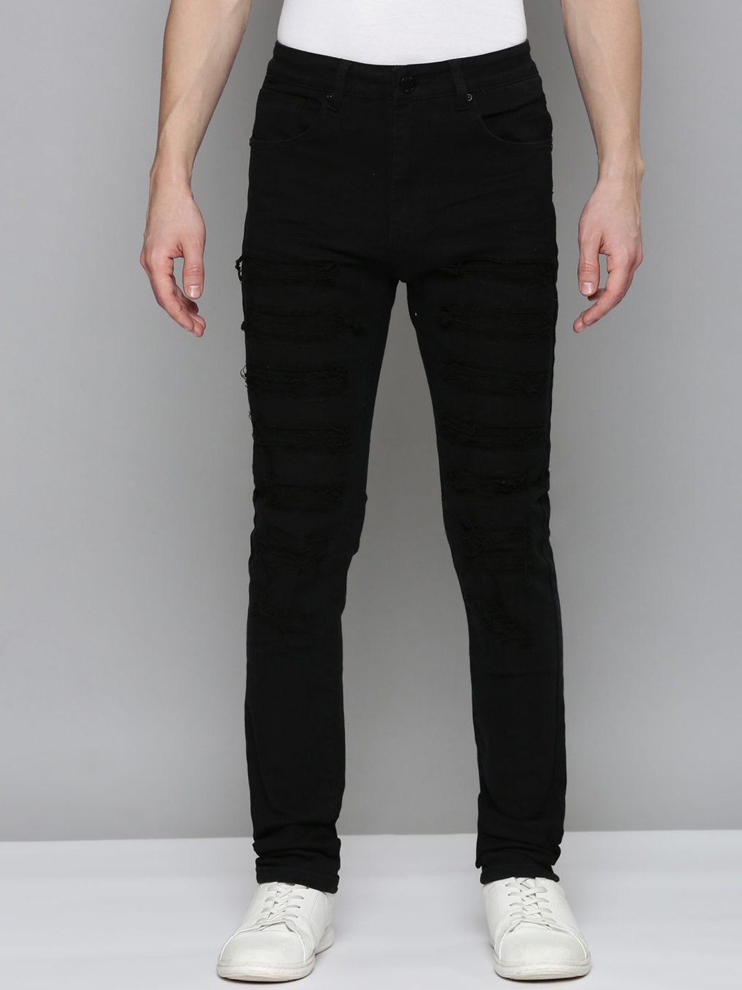 

WAIMEA Men Hollywood Skinny Fit Mid-Rise Stretchable Jeans, Black
