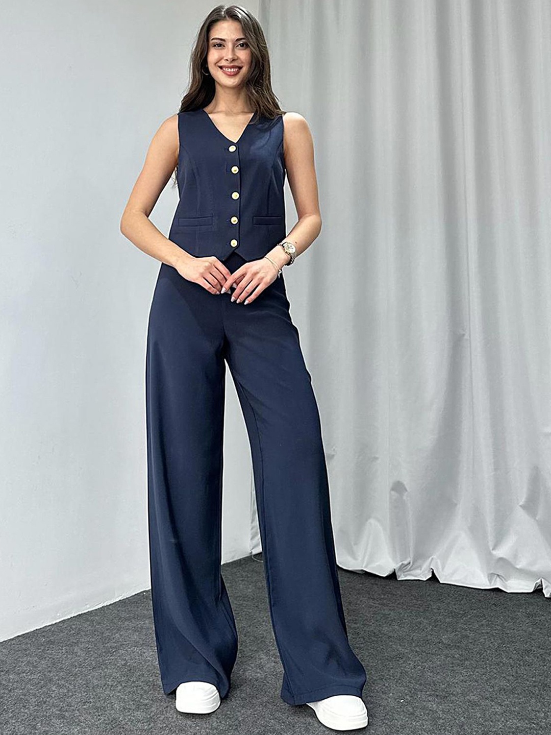 

LULU & SKY Waistcoat With Trousers, Navy blue