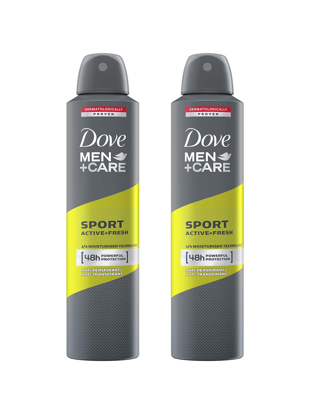 

Dove Men Set of 2 +Care Sport Active+Fresh Dry Spray Anti-Perspirant Deodorant- 250ml Each, Yellow