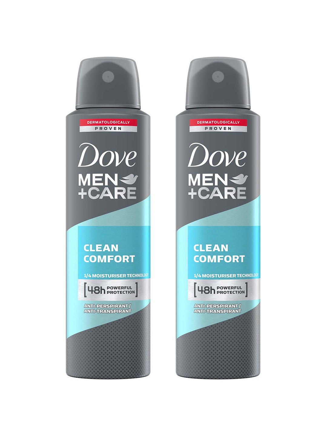 

Dove Men Set Of 2 +Care Clean Comfort Anti-Perspirant Deodorant - 150ml Each, Blue