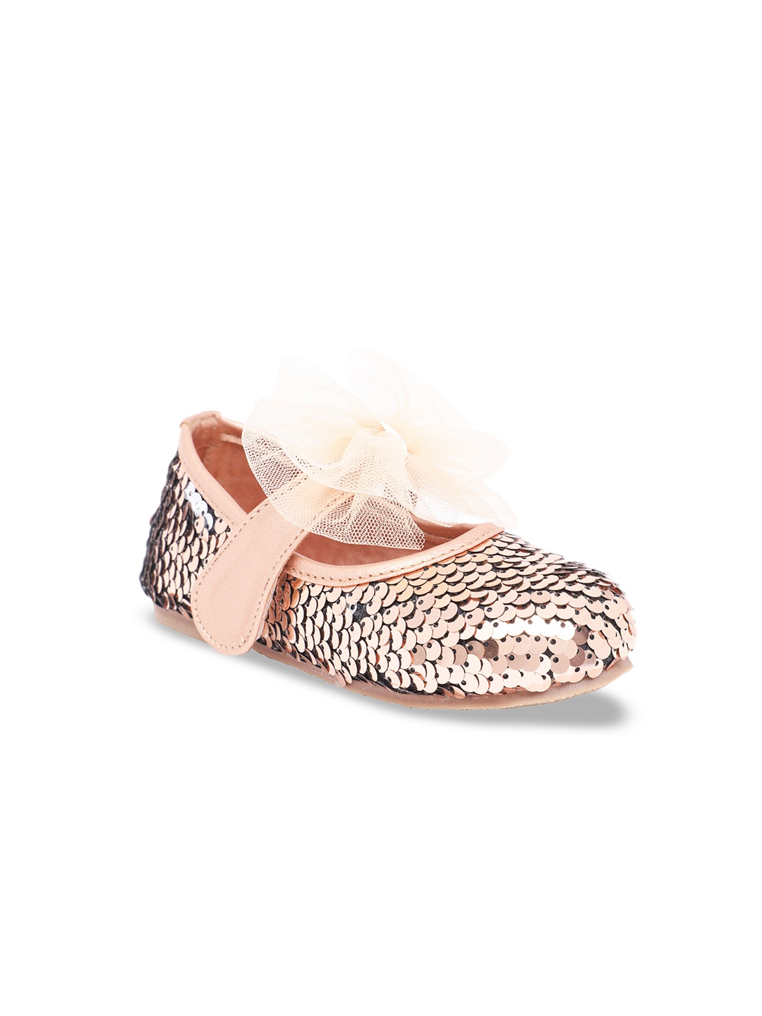 

Minesole Girls Slip-On Sneakers With Bows, Peach