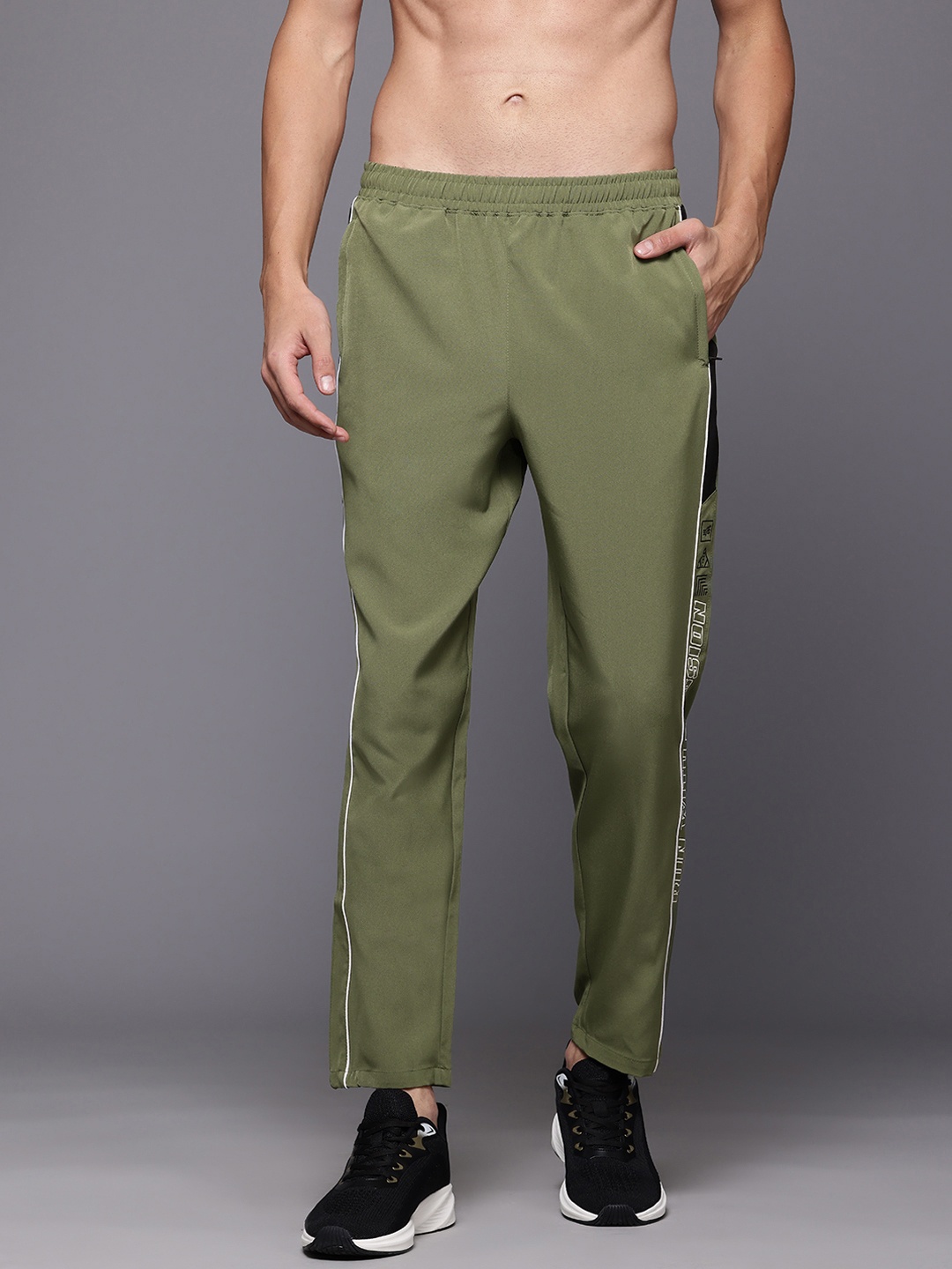 

HRX by Hrithik Roshan Men Rapid-Dry Running Track Pants, Olive
