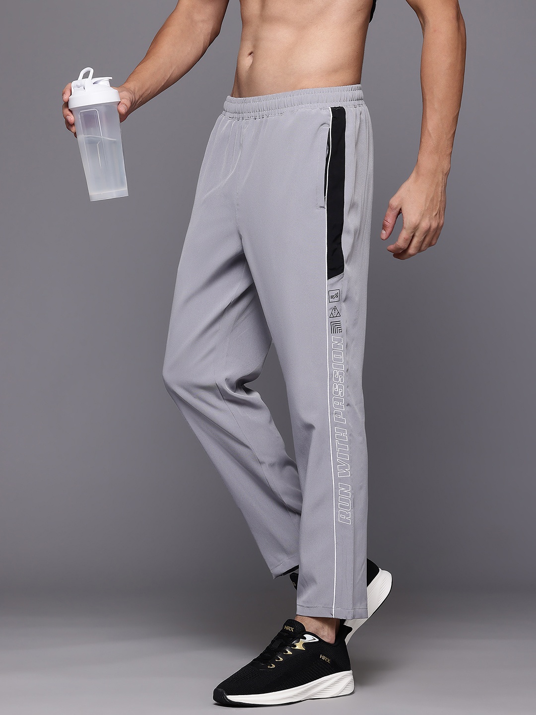 

HRX by Hrithik Roshan Men Rapid-Dry Running Track Pants, Grey