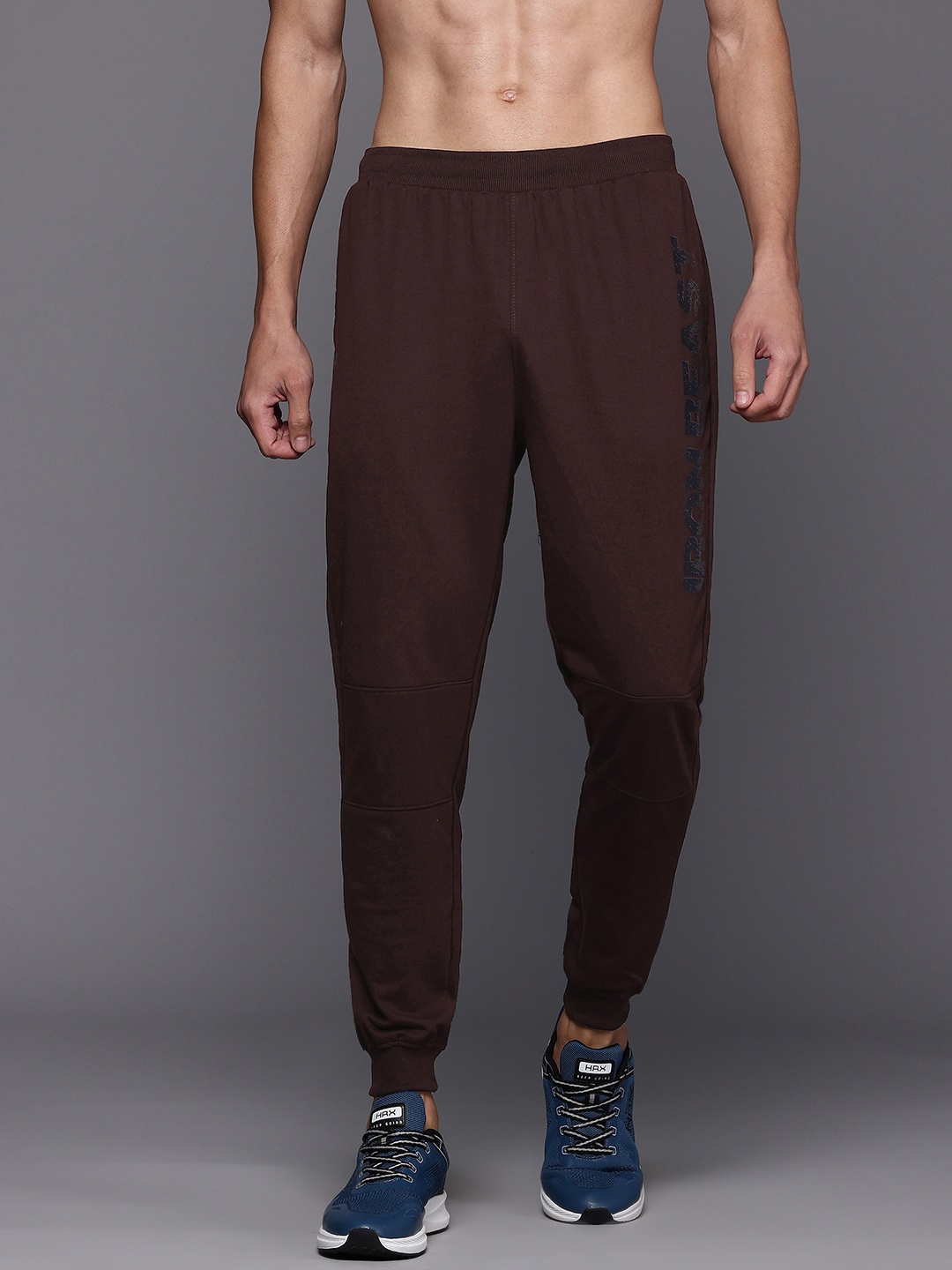 

HRX by Hrithik Roshan Men Typography Print Joggers, Coffee brown