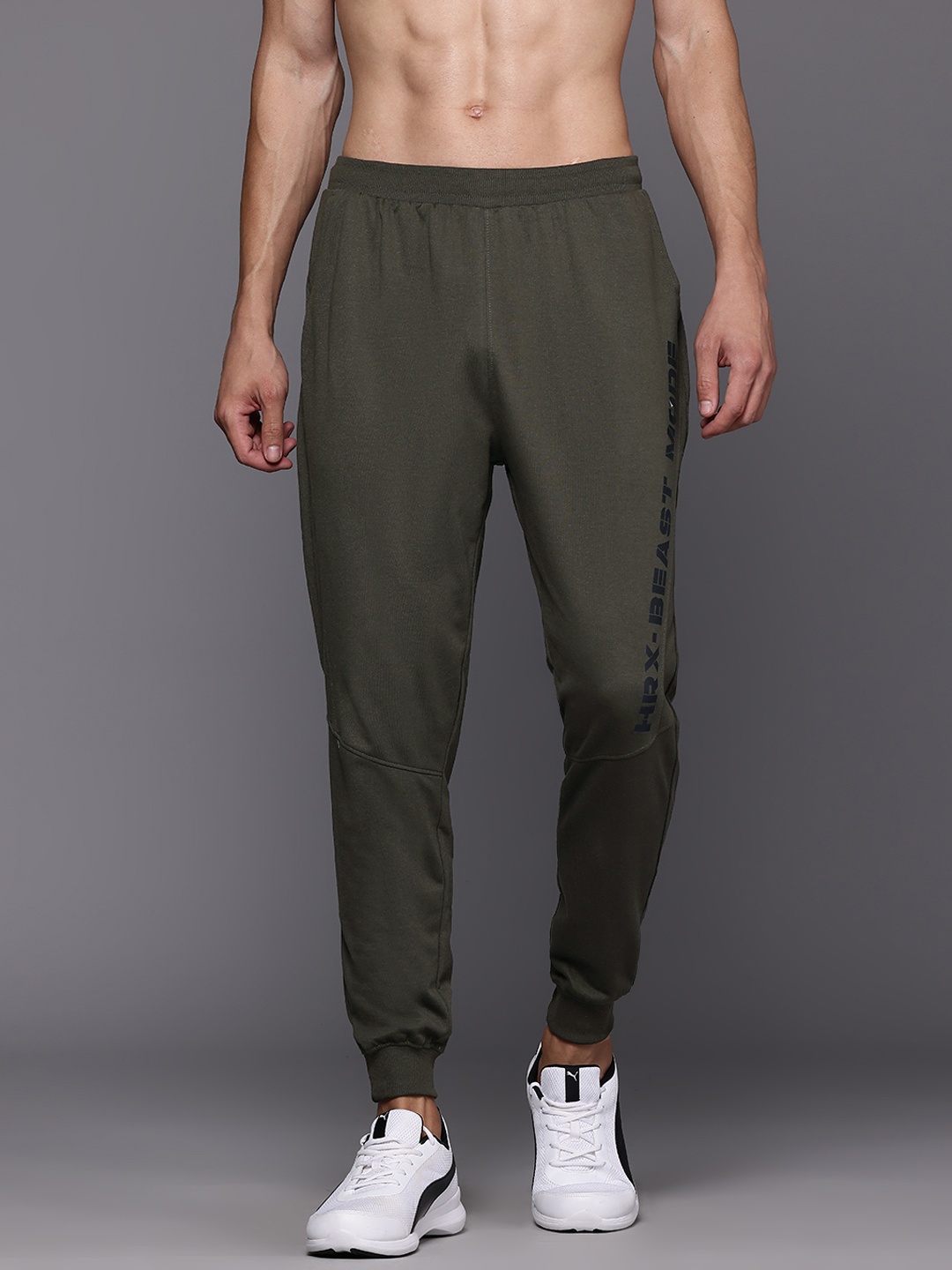 

HRX by Hrithik Roshan Men Typography Print Training Joggers, Grey