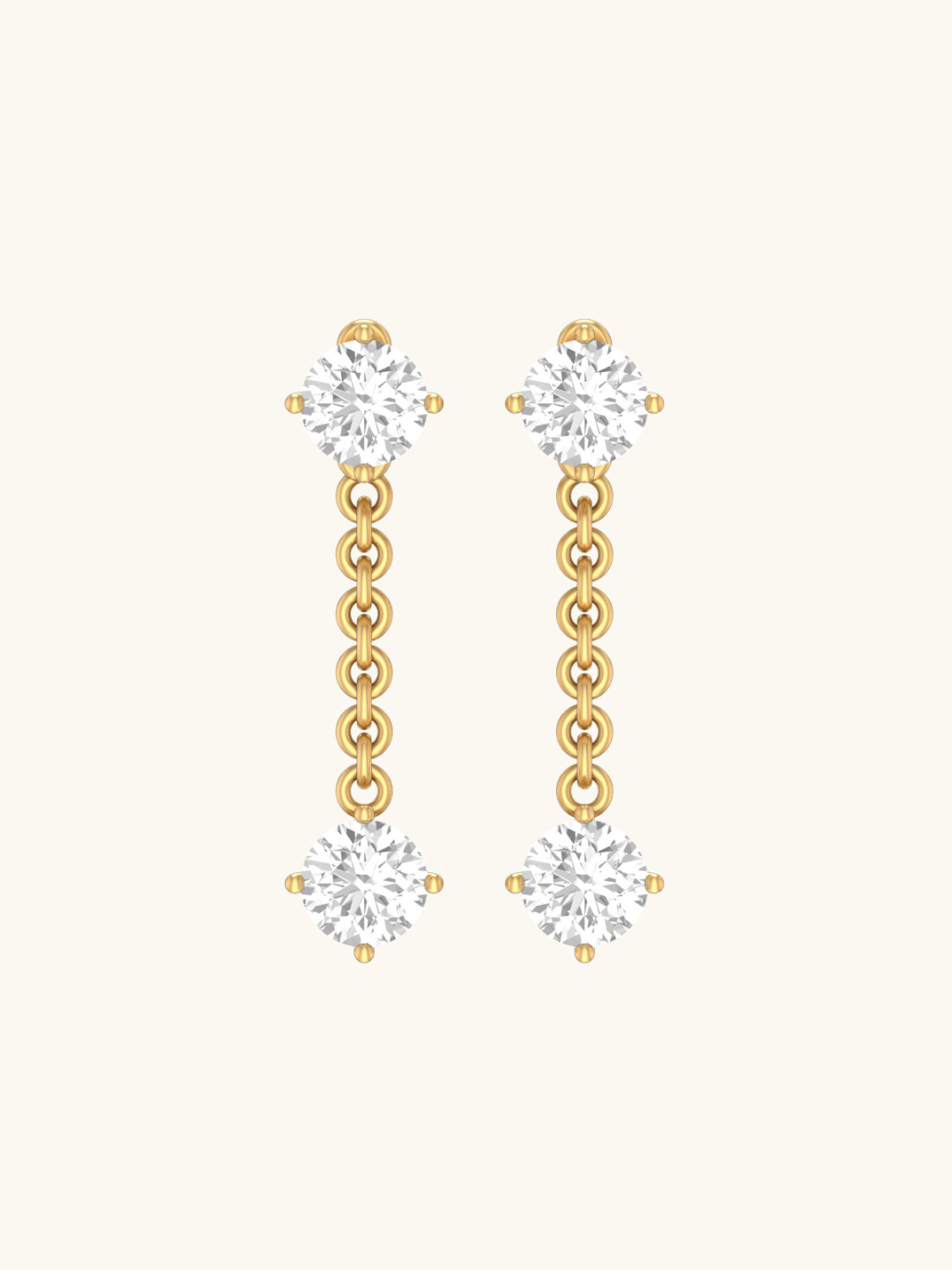 

Mabel 925 Sterling Silver 18KT Gold Plated Cubic Zirconia Solitaire Drop Earrings