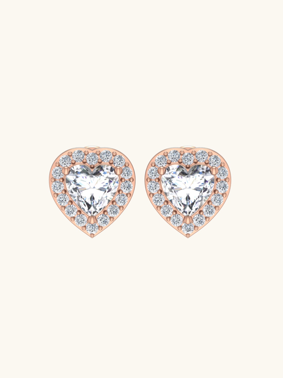 

Mabel Rose Gold-Plated 925 Sterling Silver Cubic Zirconia Sparkling Hear Studs