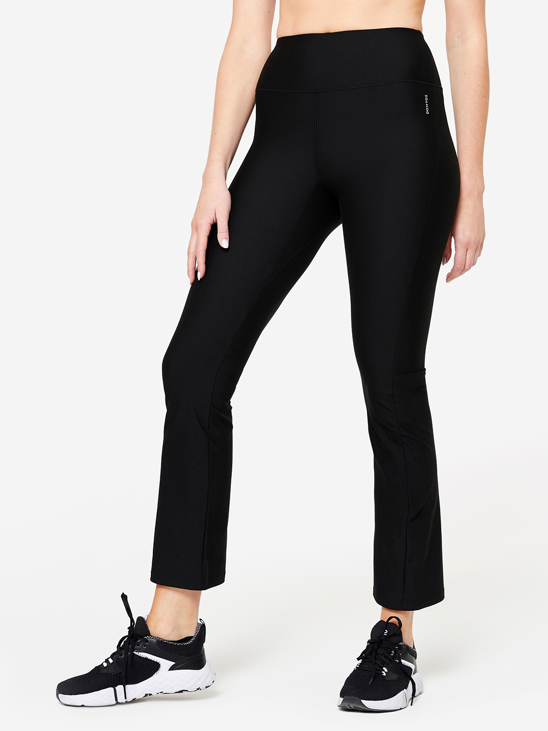 

Domyos By Decathlon Women Quick Dry Gym Flare Tights, Black