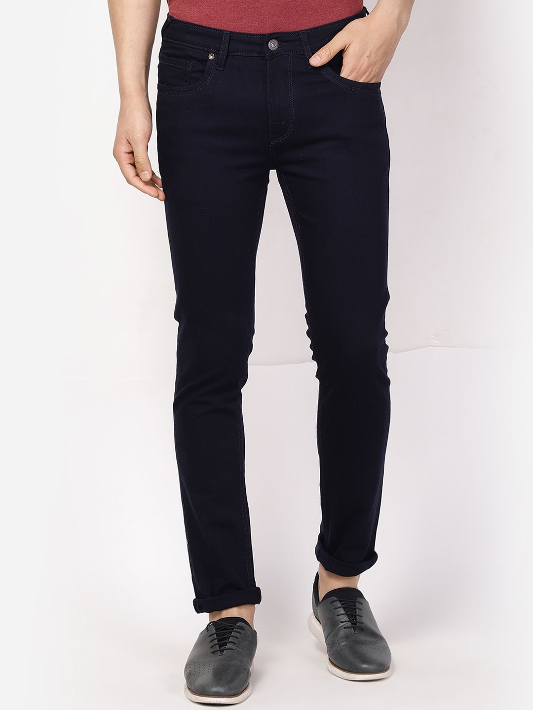 

Blackberrys Men Urban Slim Slim Fit Mid-Rise Cotton Jeans, Navy blue