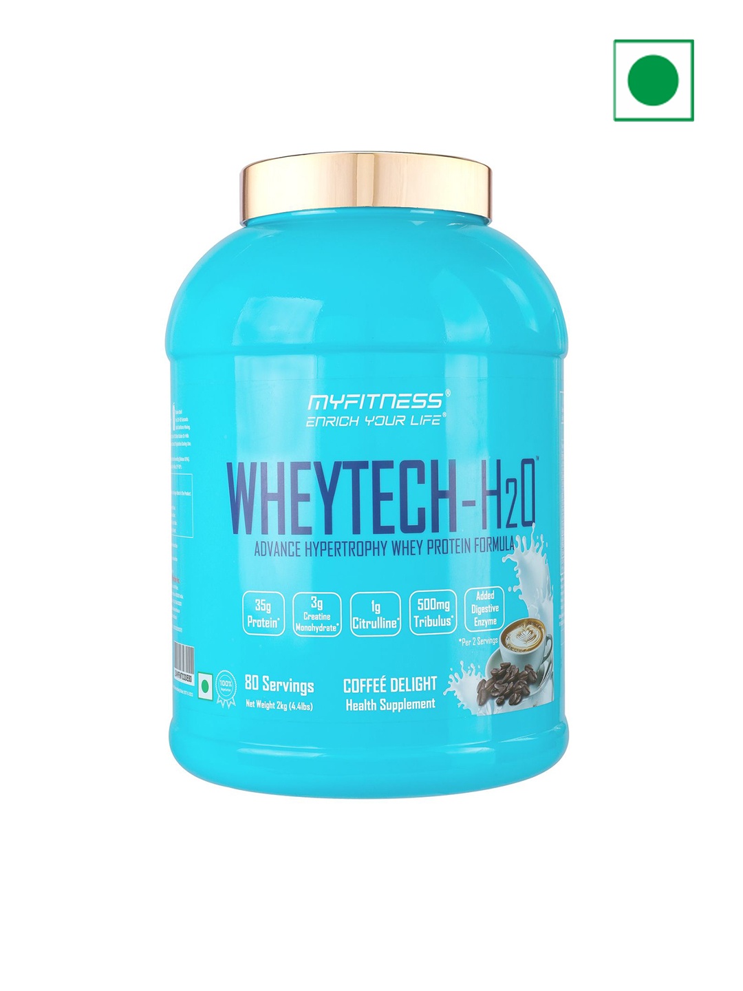 

Myfitness Advance Hypertrophy Whey Protein Formula-Coffee Delight Flavour- 2Kg, Blue