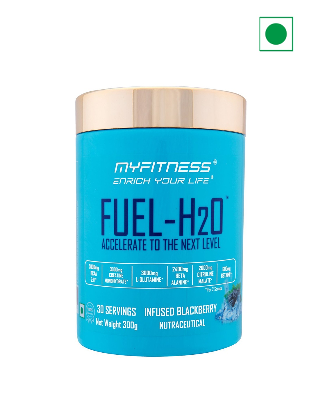 

Myfitness FUEL-H2O Accelerate To The Next Level With Infused Blackberry-300g, Blue