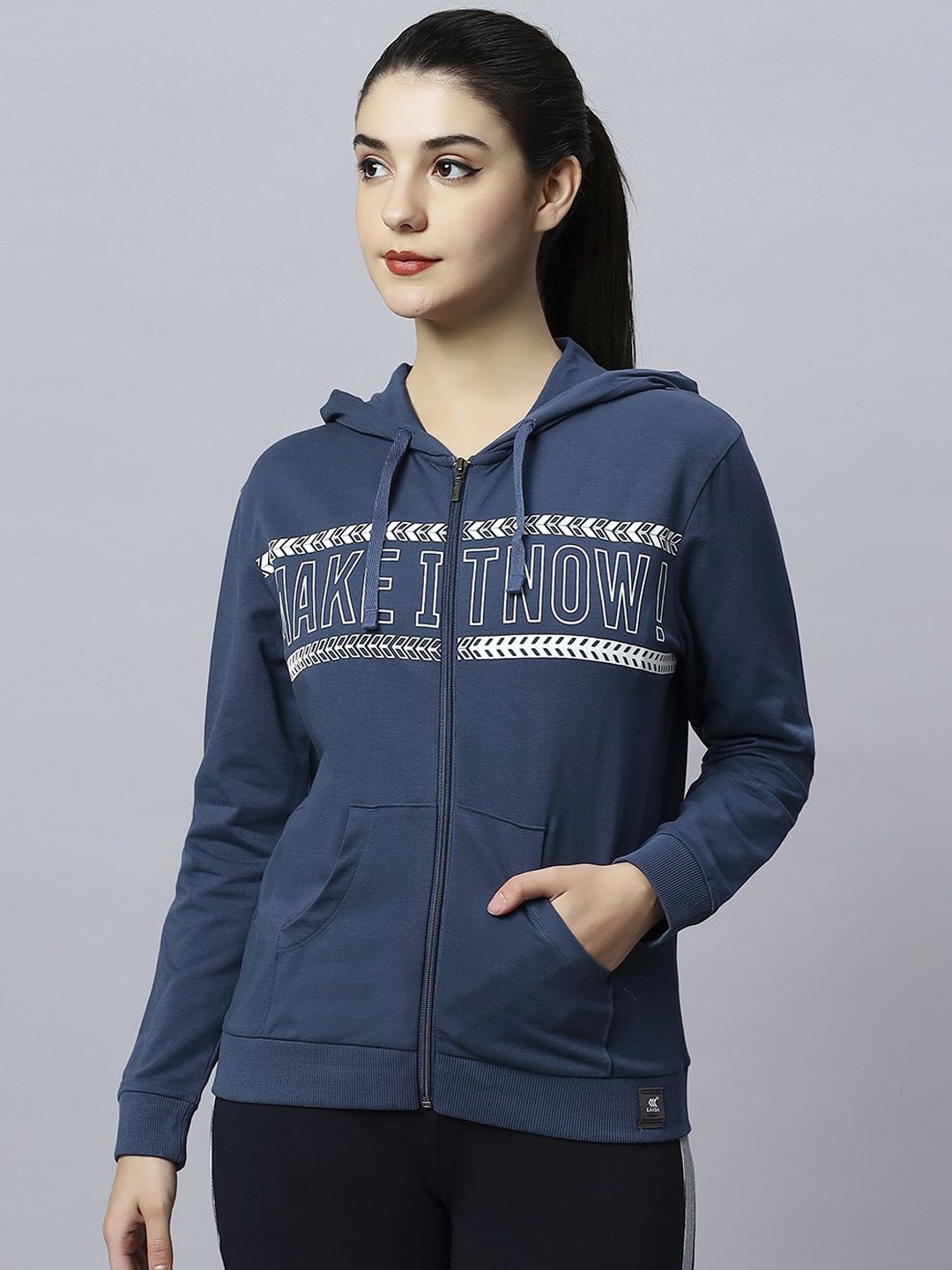 

LAASA SPORTS Women Lightweight Longline Sporty Jacket, Blue