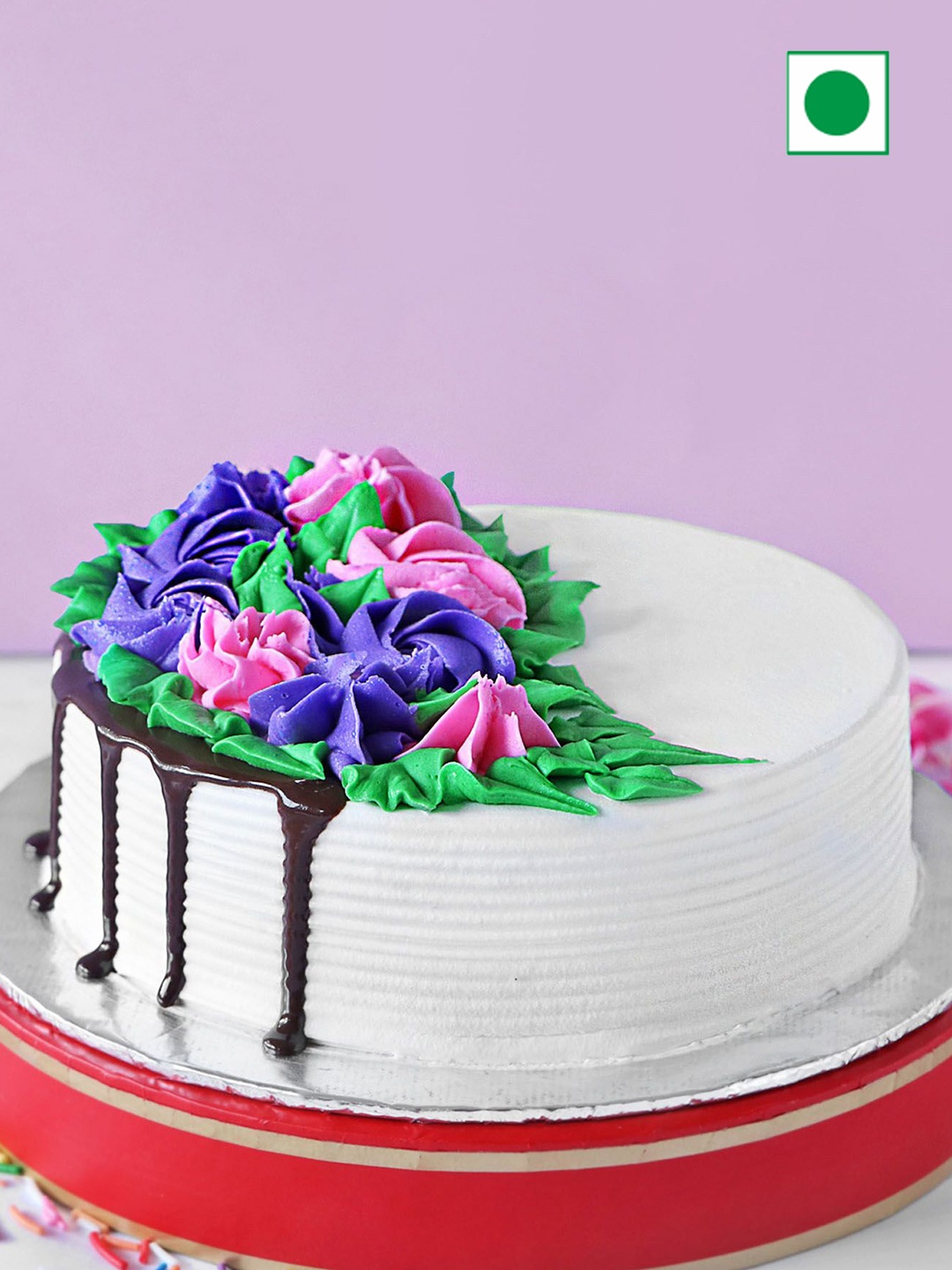 

IGP Black Forest Flavour Eggless Cake - 500 Gm, White
