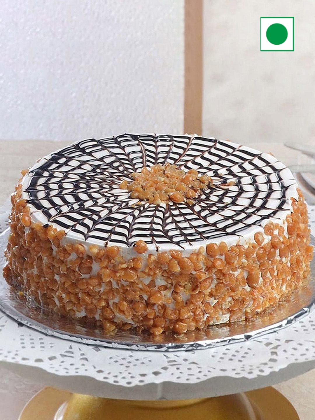 IGP Butterscotch Flavour Eggless Cake - 1 Kg, Brown