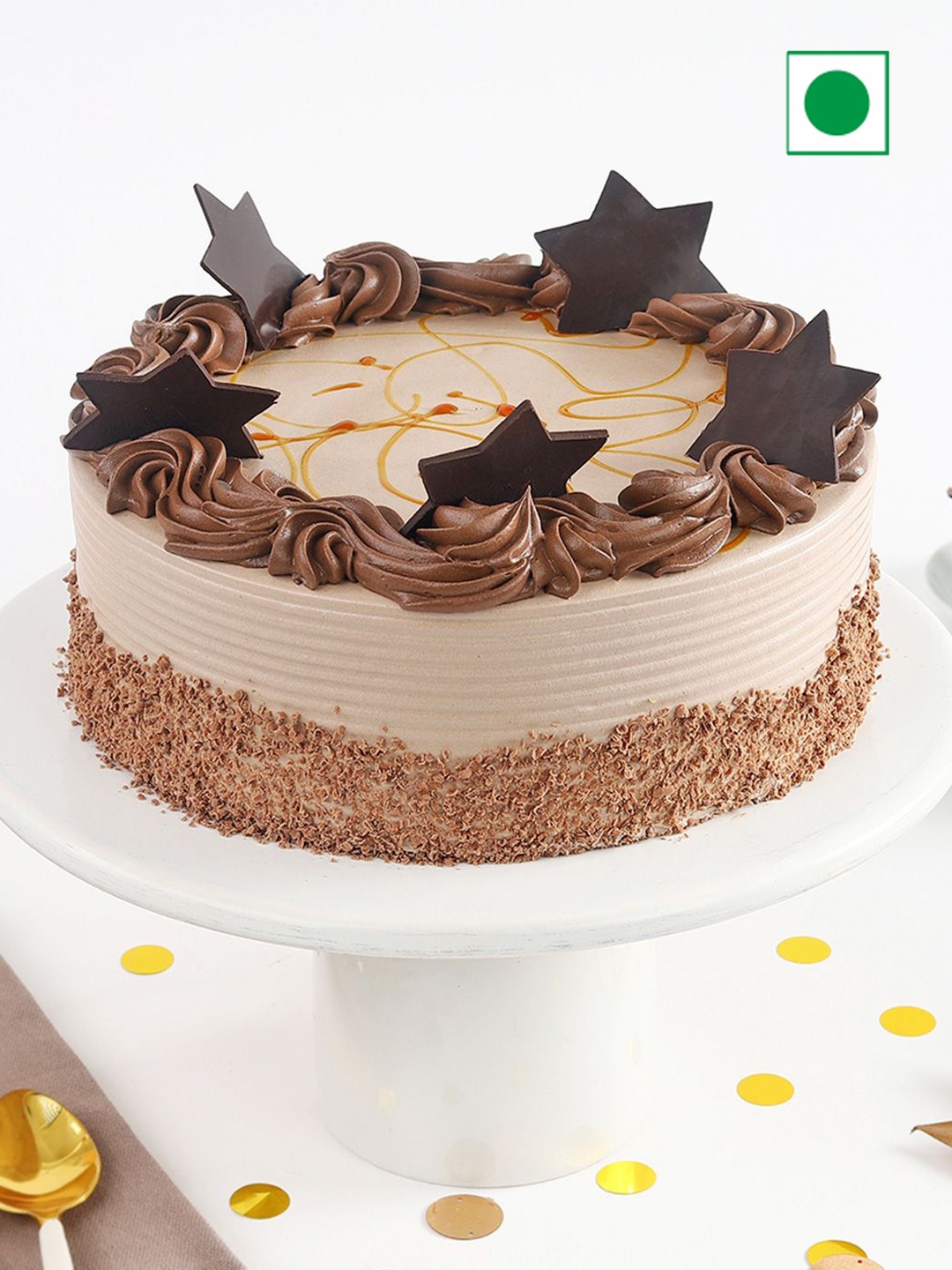 

IGP Chocolate Flavour Eggless Round Cake 1Kg, White