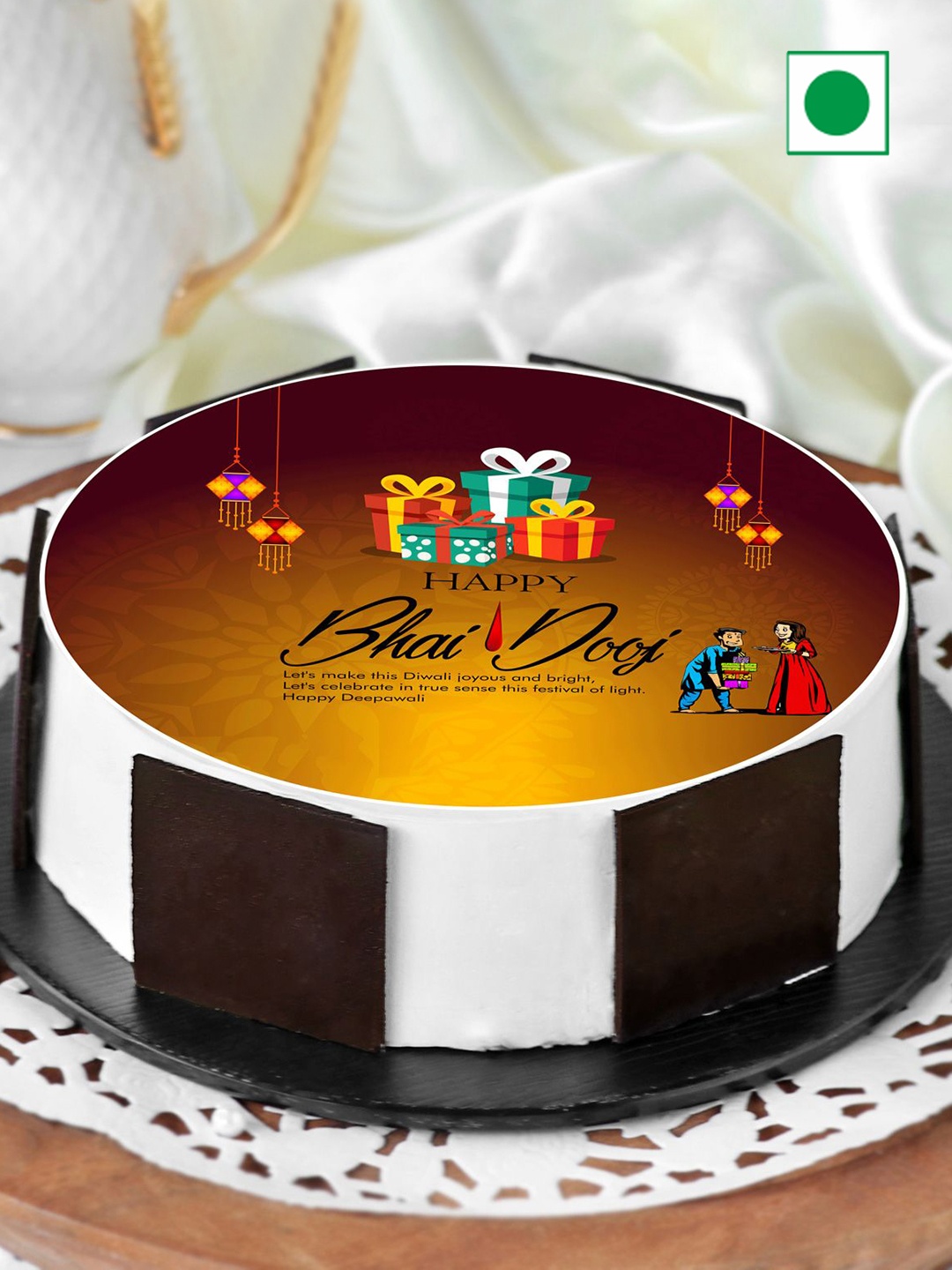 

IGP Chocolate Flavour Eggless Round Cake 500g, White