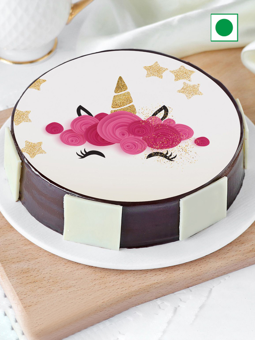

IGP Unicorn Chocolate Eggless Round Cake-500gm, White