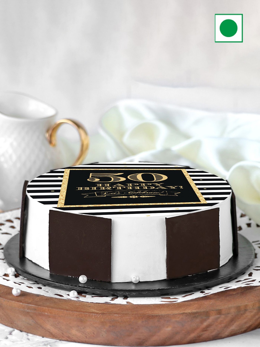 

IGP Black Forest Flavour Eggless Round Cakes 500gm, White