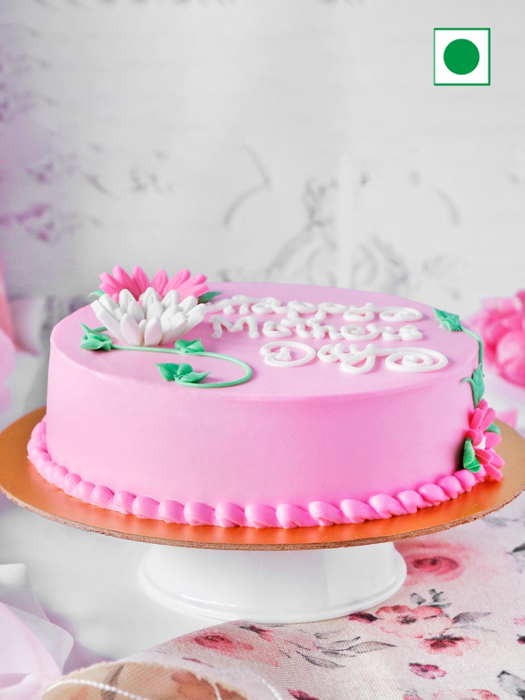 

IGP Chocolate Flavour Eggless Round Cake -Half kg, Pink