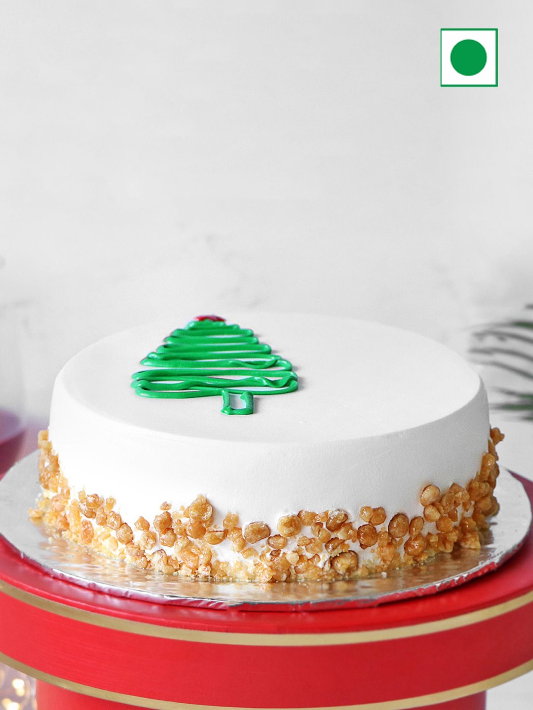 

IGP Butterscotch Flavour Eggless Round Cake - 500 Gm, White