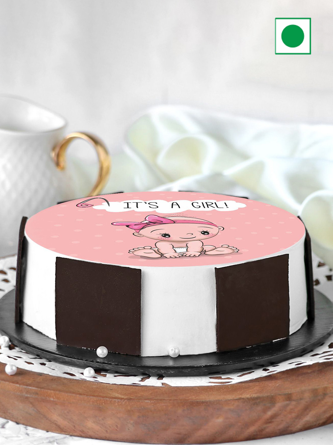 

IGP Black Forest Eggless Round Cake-Half kg, White