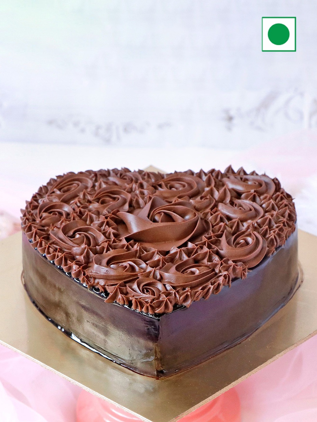 

IGP Heart Shaped Eggless Chocolate Cake -500kg, Brown