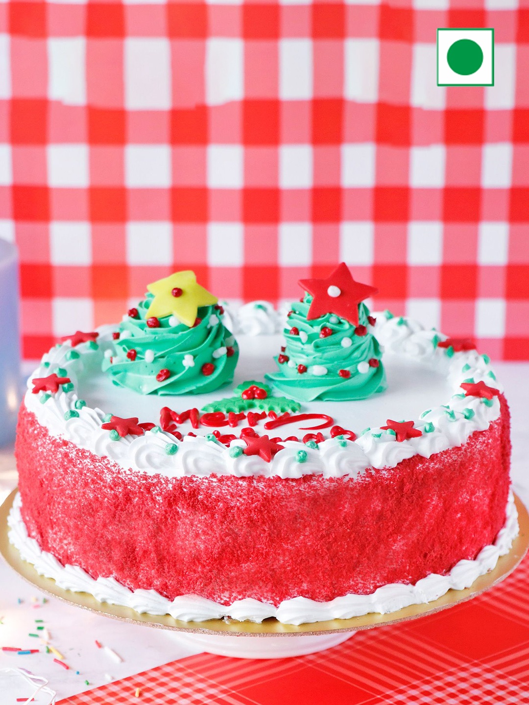 

IGP Red Velvet Flavour Eggless Round Cake-500g, White