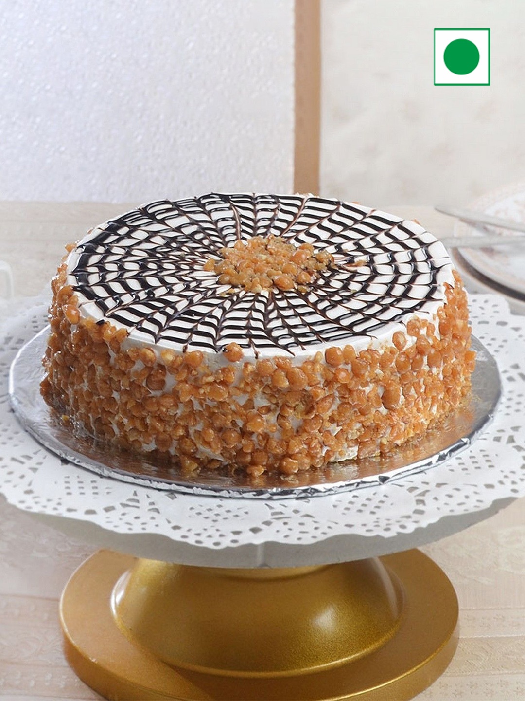 

IGP Butterscotch Flavour Eggless Round Cake- 500 G, Brown