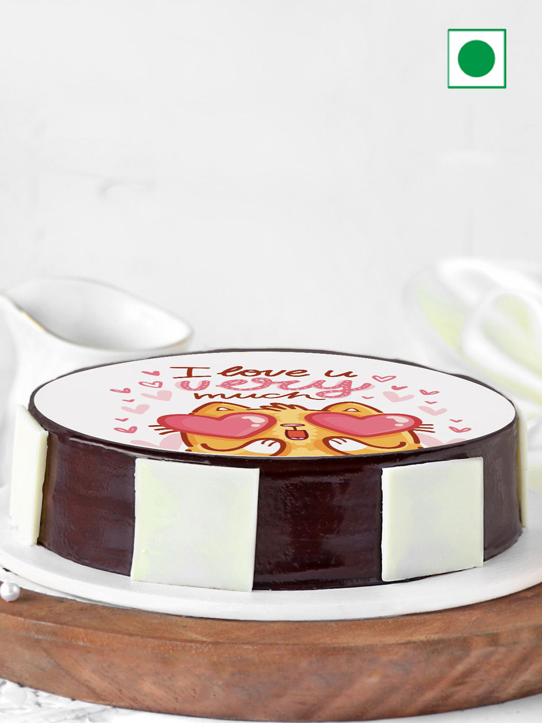 

IGP Chocolate Flavour Eggless Round Cake 500g, White