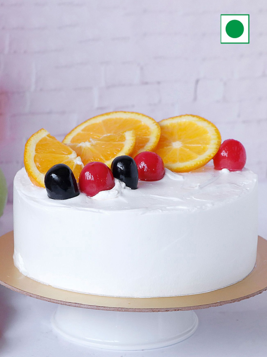 

IGP Premium Frosting Mix Fruit Eggless Round Cake -1kg, White