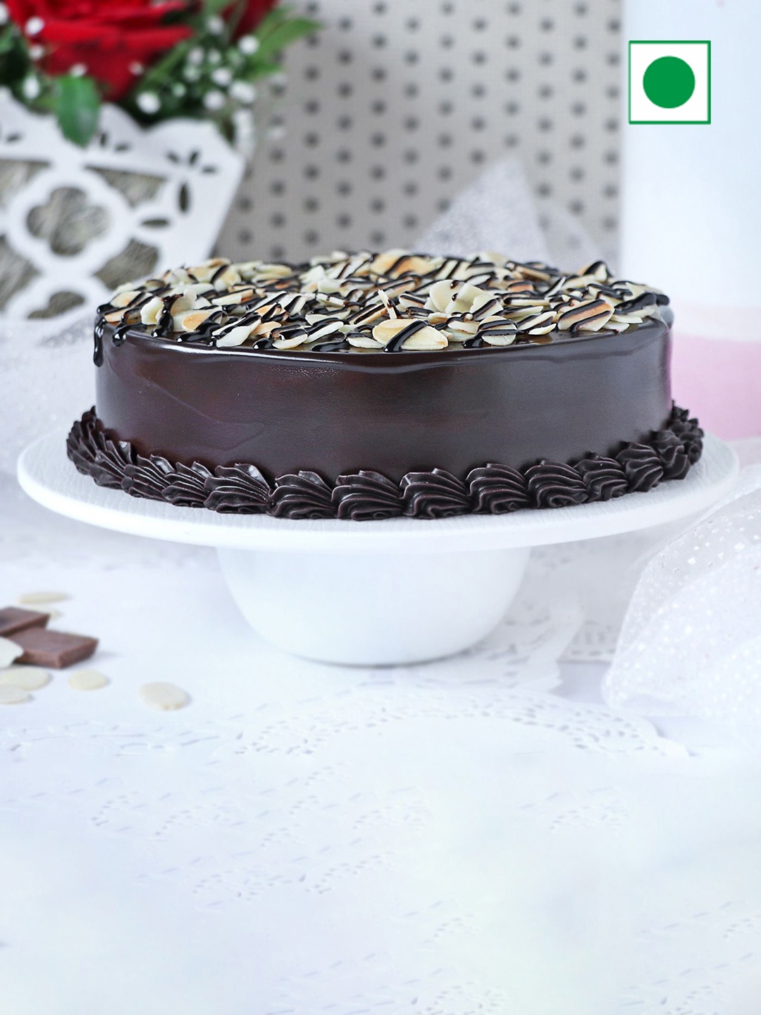 

IGP Chocolate Flavour Eggless Round Cake 500g, Brown