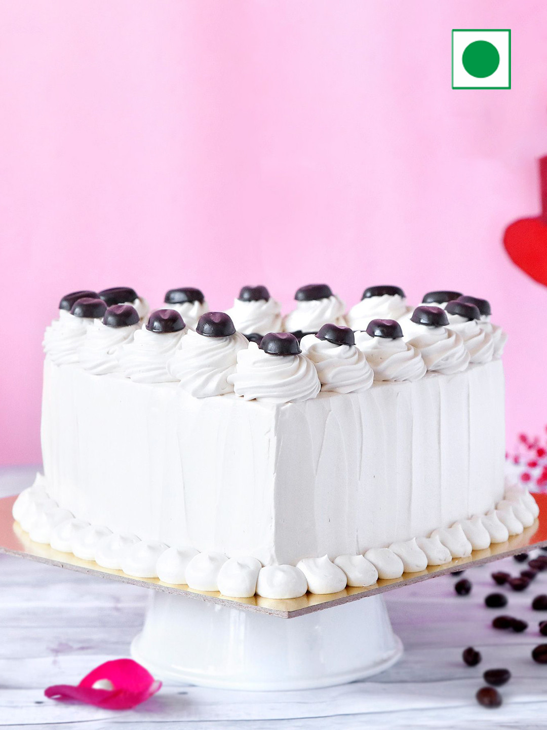 

IGP Coffee Eggless Heart Shaped Cake-1kg, White