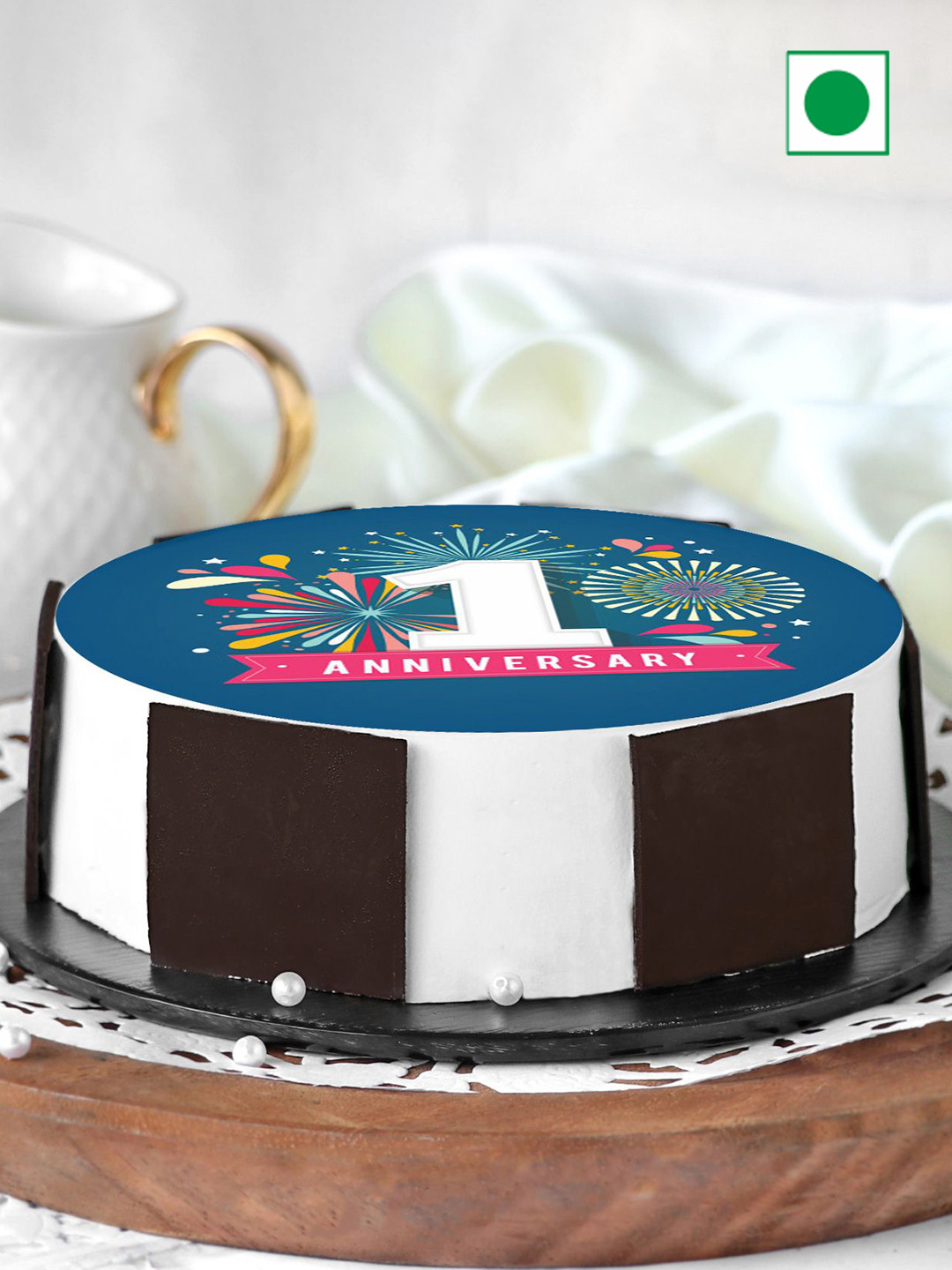 

IGP Chocolate Flavour Eggless Round Cake 500g, White
