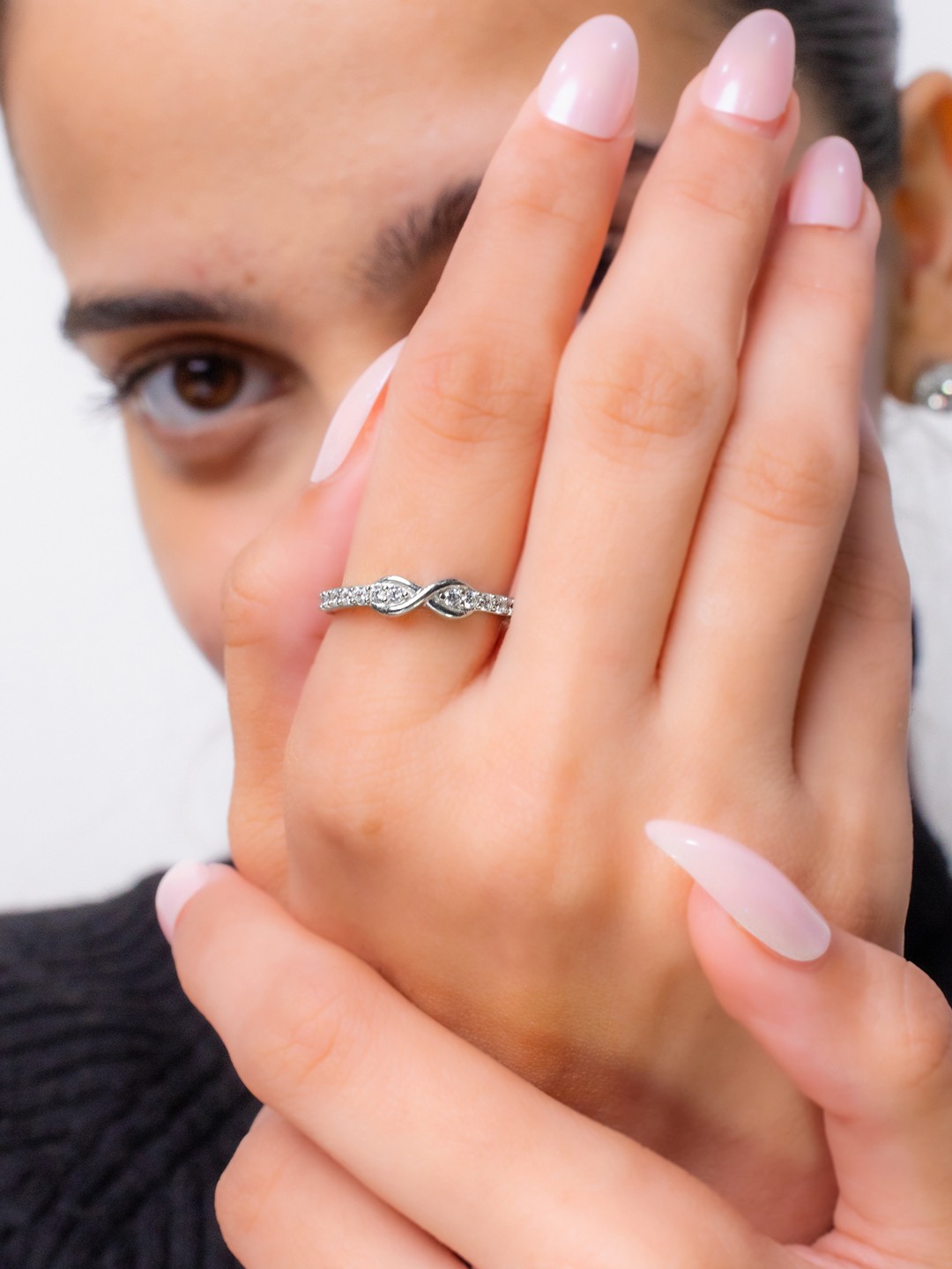 

Mabel Rhodium Plated Cubic Zirconia 925 Sterling Silver Finger Ring