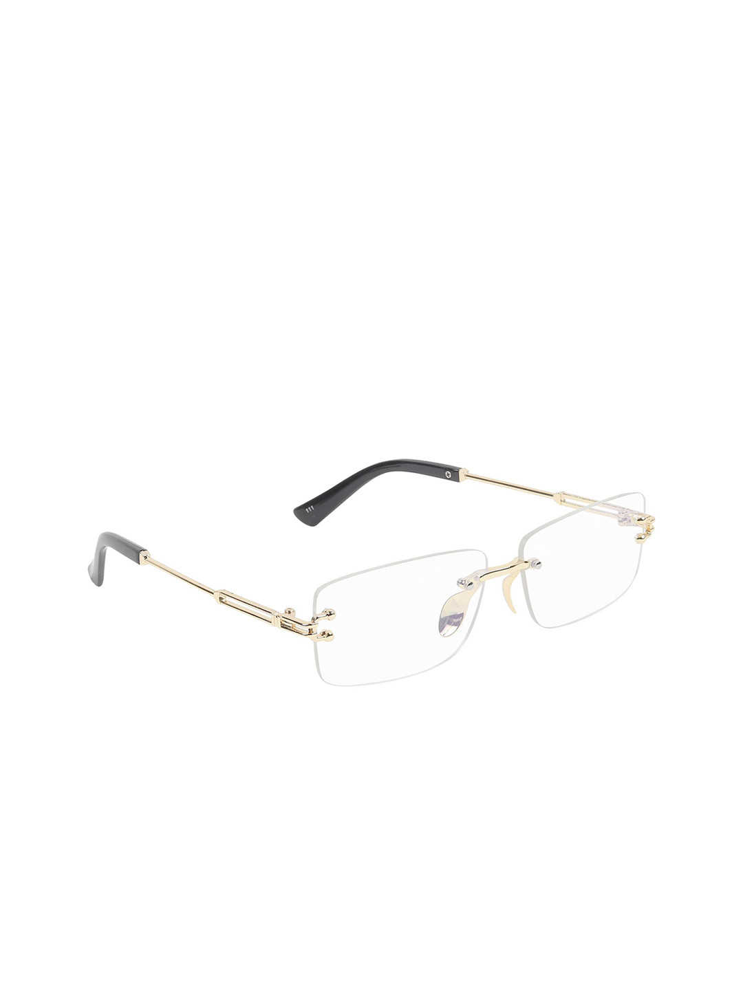 

CRIBA Unisex Rectangle Sunglasses with UV Protected Lens, Gold