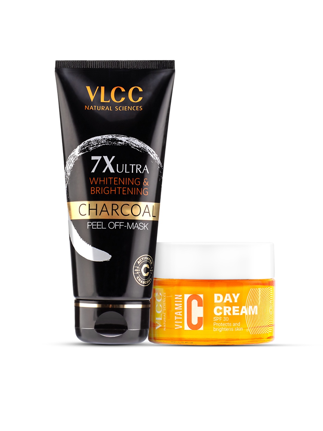 

VLCC Charcoal Peel Off Mask 100g & Vitamin C SPF 30 Day Cream 50g, Brown