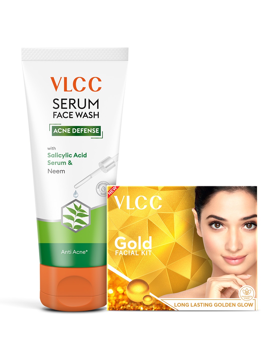 

VLCC Parlour Glow Gold Facial Kit 60g & Acne Defense Serum Face Wash 100ml