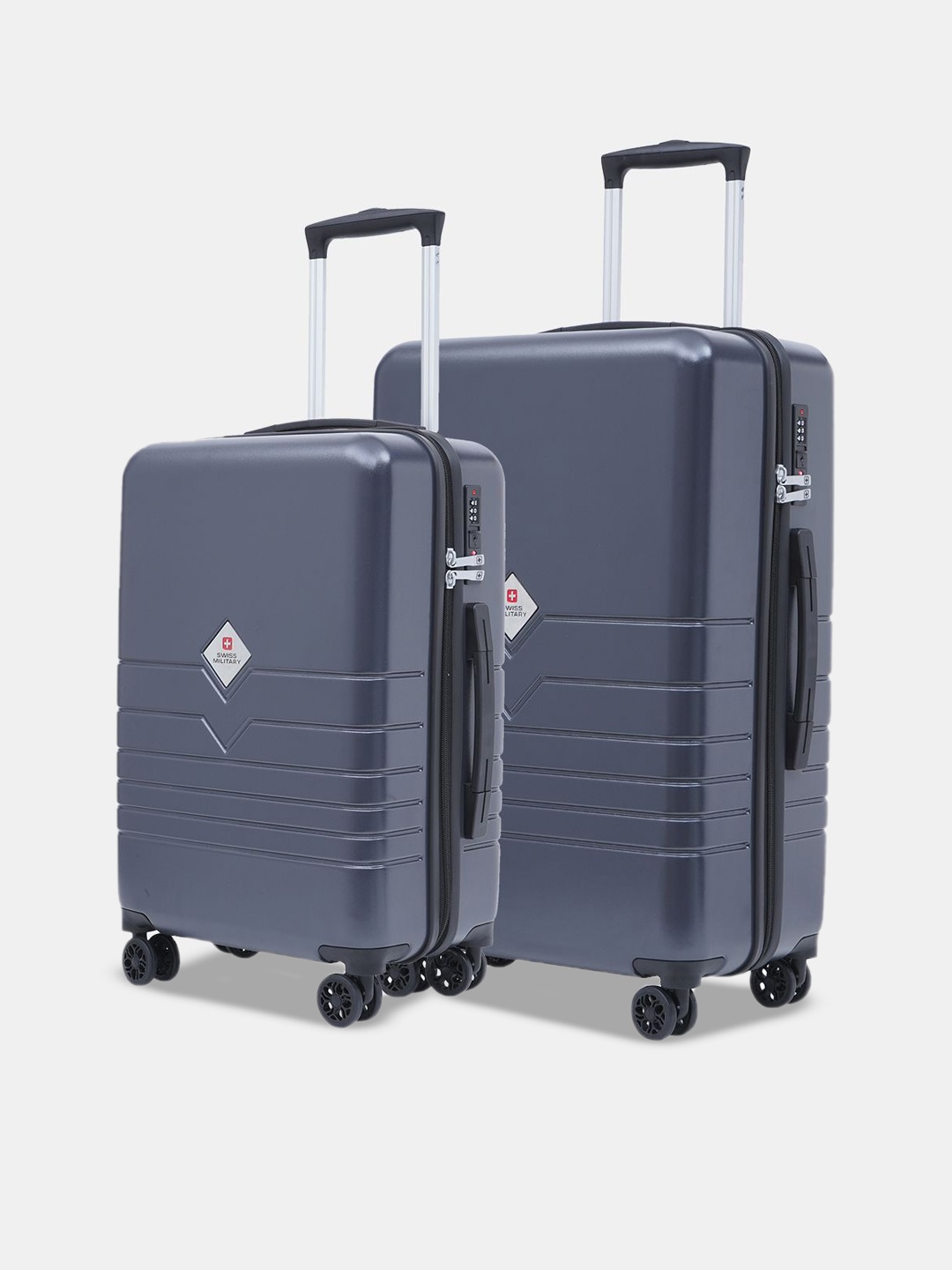 

SWISS MILITARY Set Of 2 Hard-Sided Trolley Suitcase, Grey