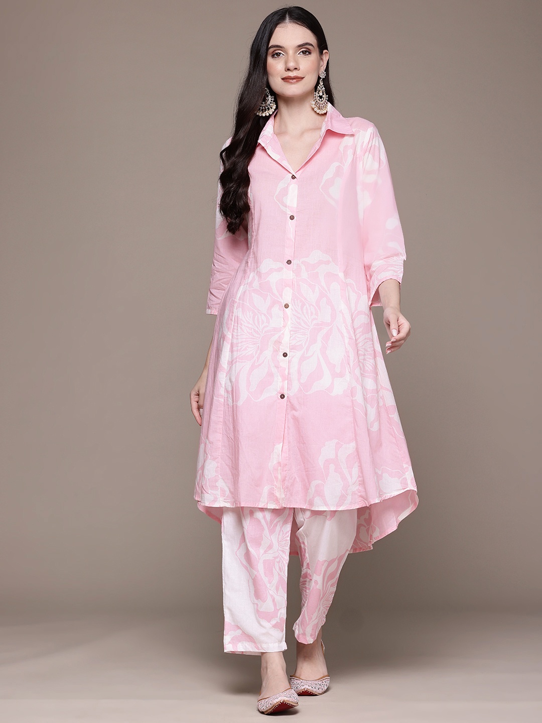Readiprint Floral Printed Pure Cotton Co-Ords, Pink