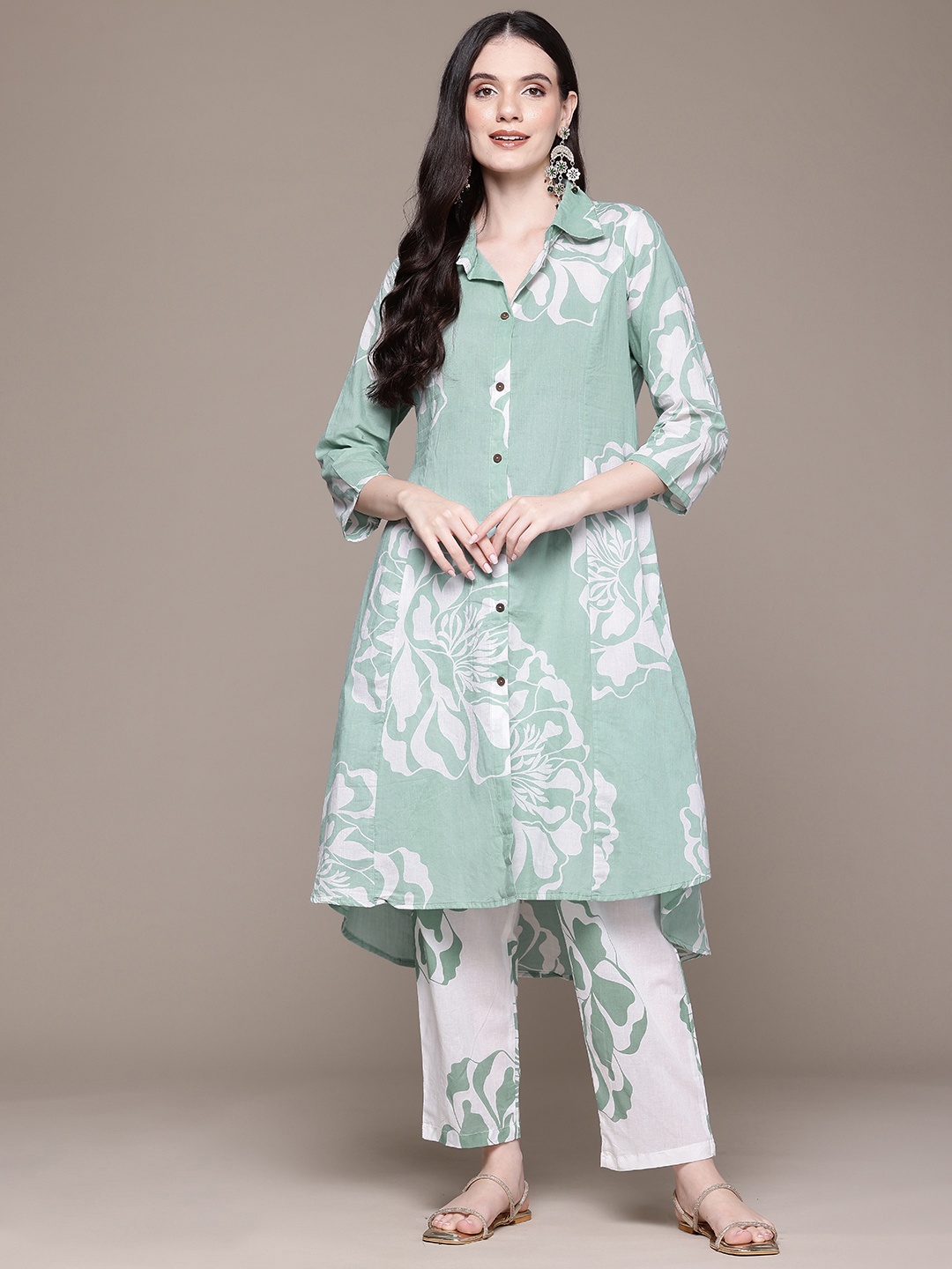 

Readiprint Fashions Floral Printed Pure Cotton Co-Ords, Sea green